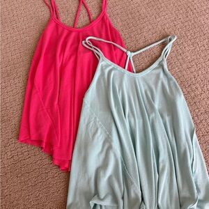 FREE PEOPLEPink and Light Blue Strappy Tops bundle